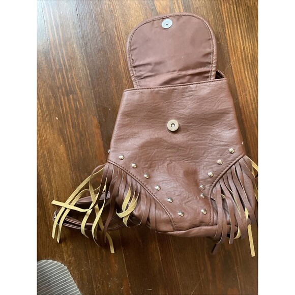 Western Aztec Purse Backpack Fringe Faux Leather Bag Boho - Picture 8 of 11